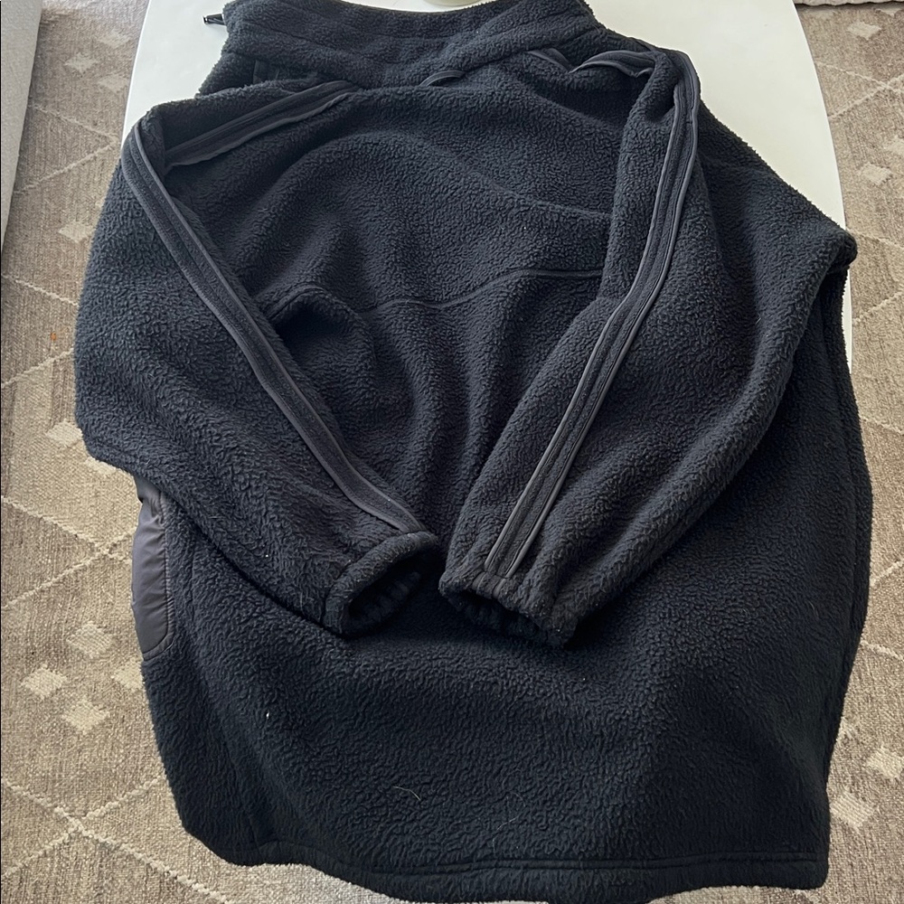 Free People Movement Glacier Long Black Snap Closure Fleece Jacket Coat M $168 - Picture 7 of 8